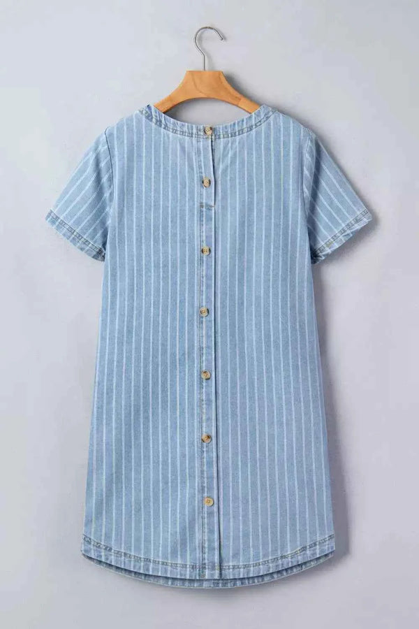 Stripe denim mini dress — additional view 10