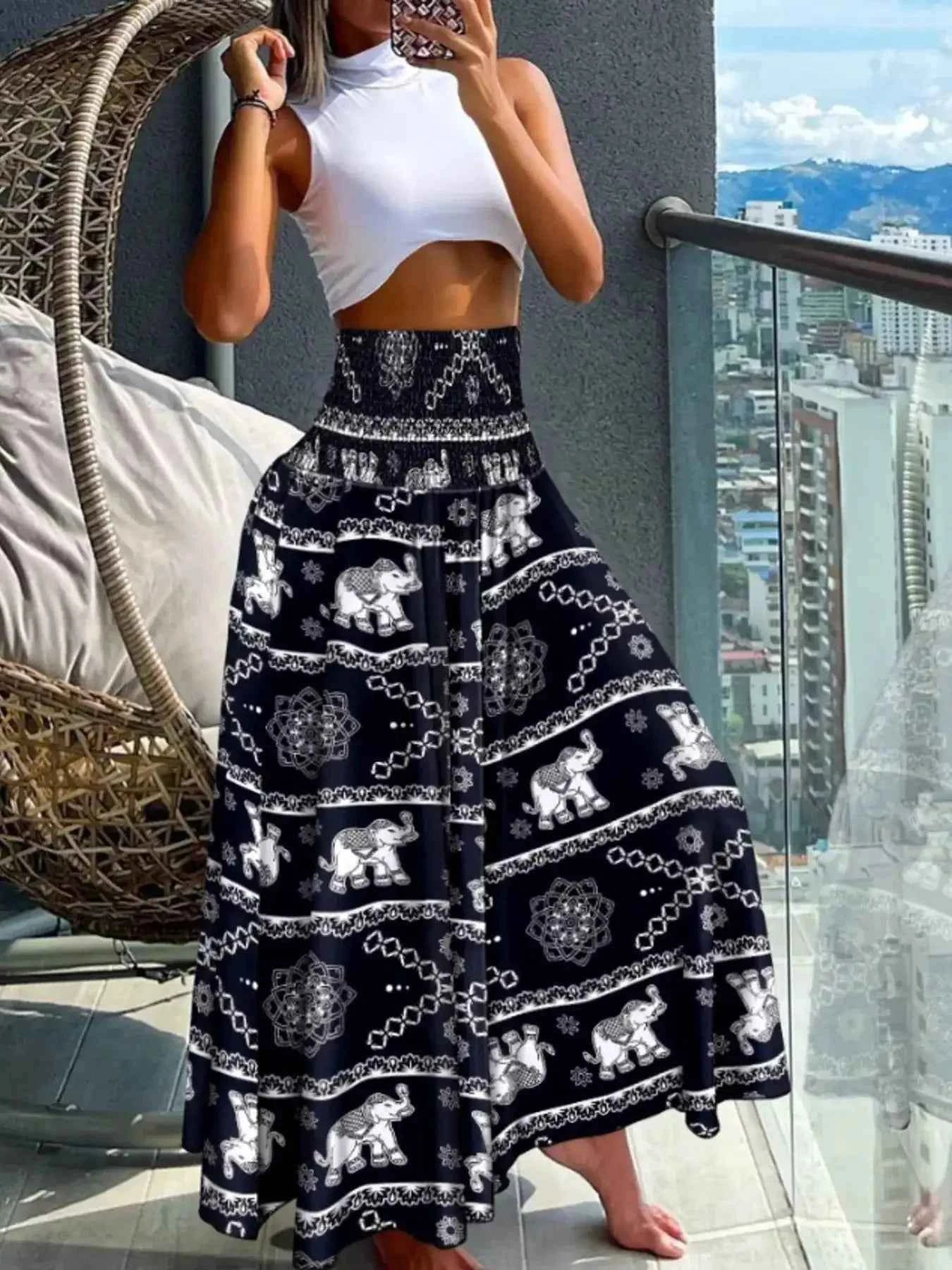 Printed wide-leg pants — additional view 3
