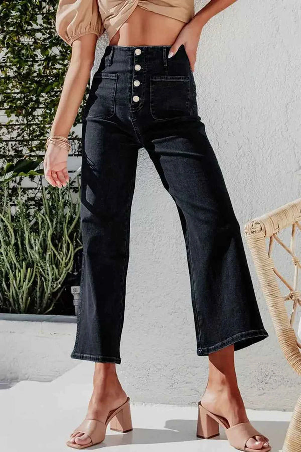 Wide-leg high-waisted jeans — additional view 5
