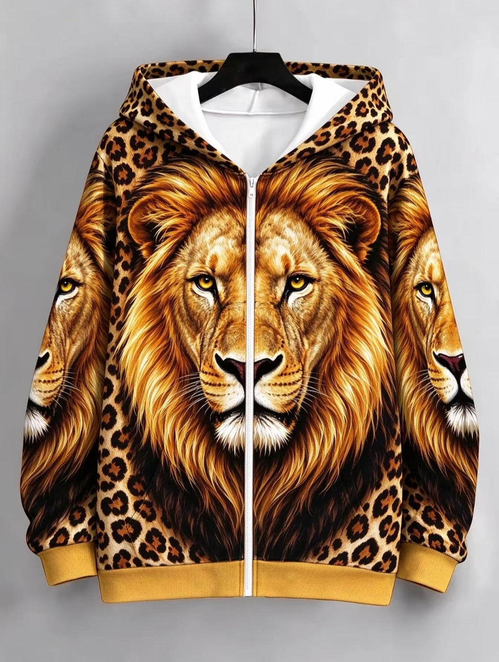 Women's Animal Print Zip Up Hoodie-Splashis, alternate view 4