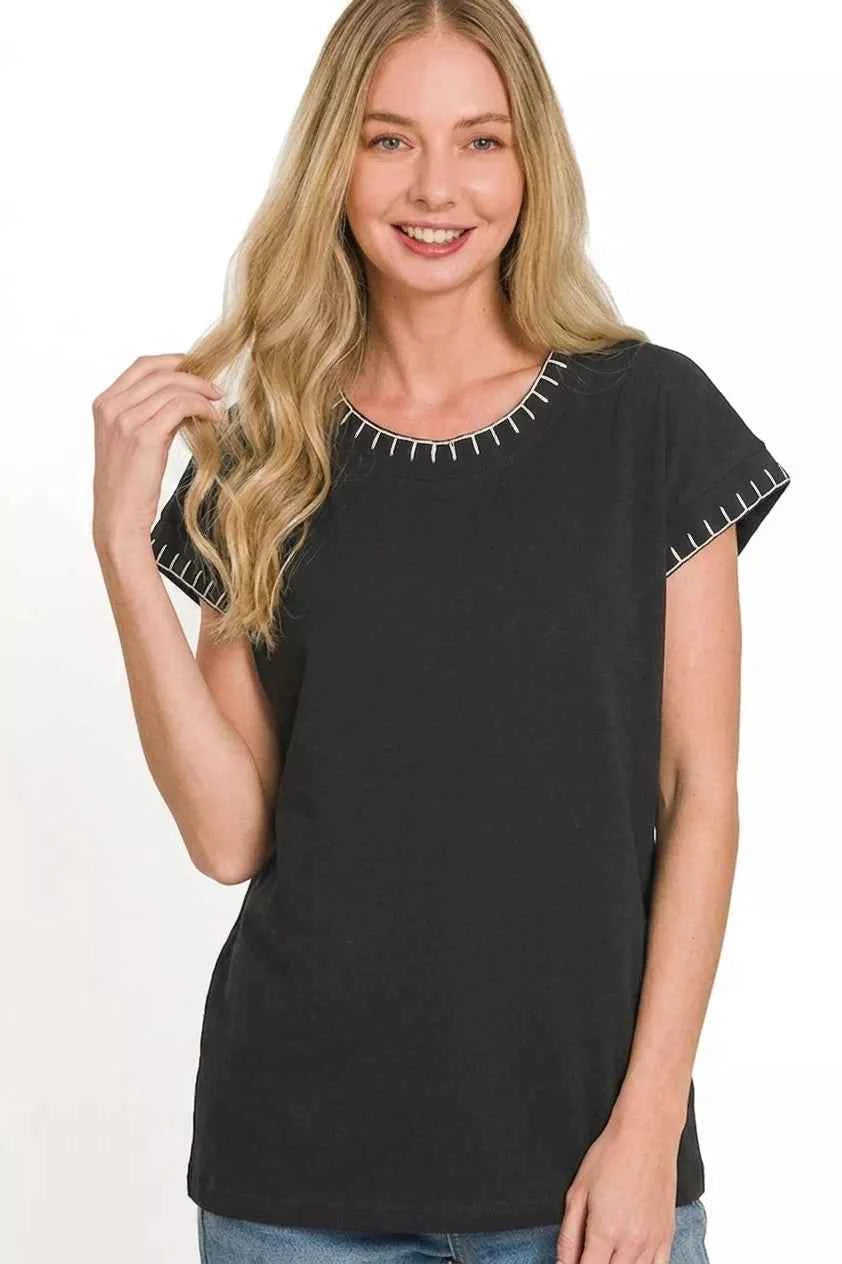 Textured oversized cotton top — additional view 3