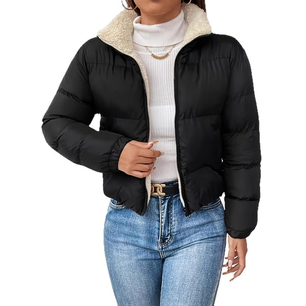 Women's Casual Solid-Color Zip Jacket, alternate product view