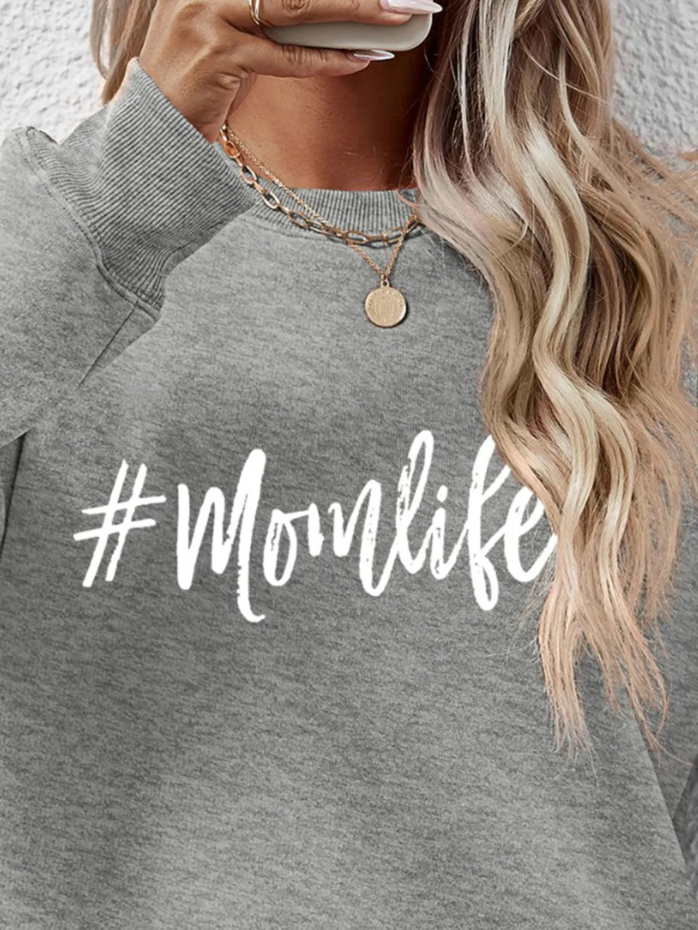 Letter Graphic Round Neck Sweatshirt view 17