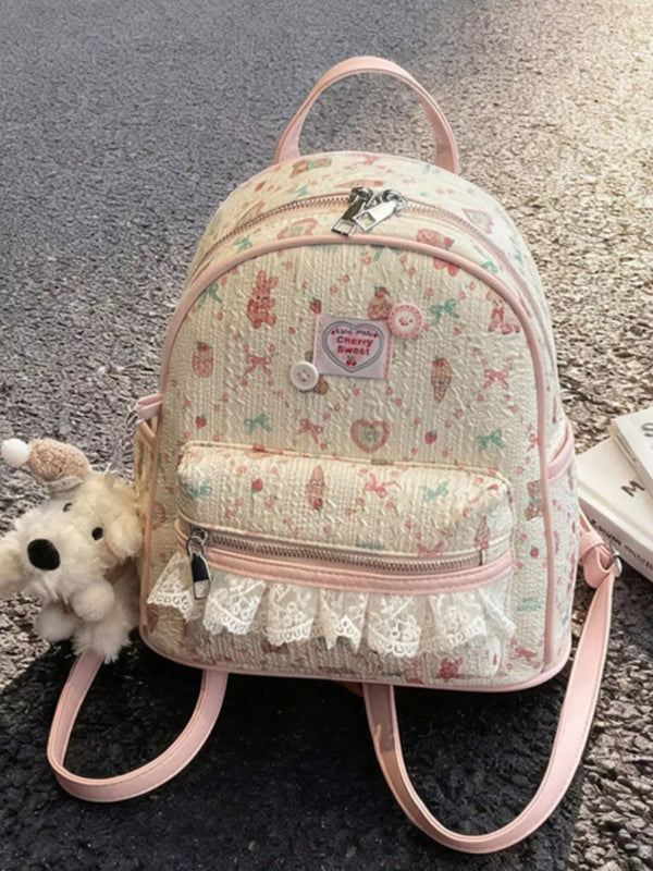 Mini Lace Detail PU Leather Backpack — product image 3