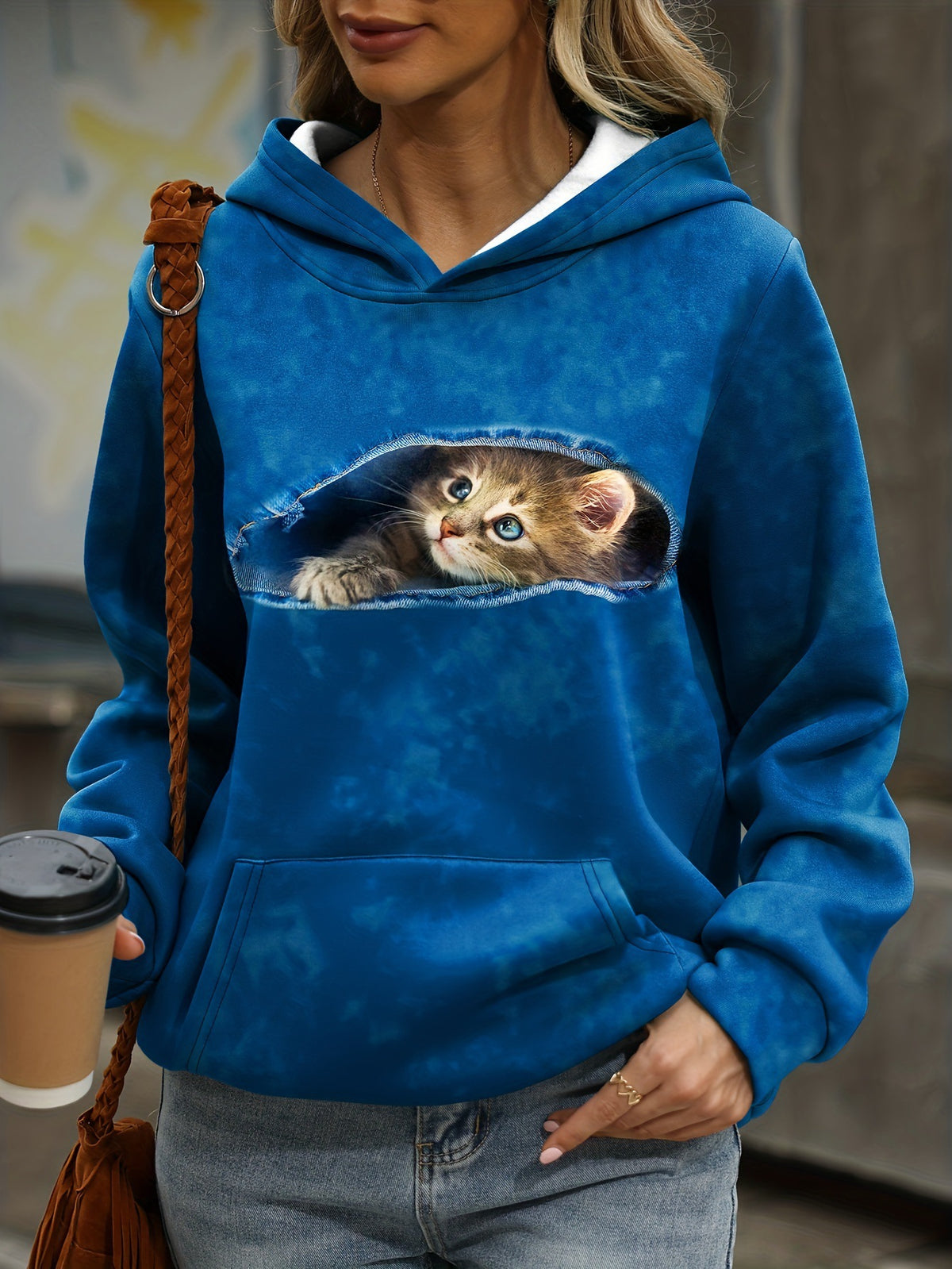 Women's 3D Print Hooded Sweatshirt-Splashis, alternate view 6