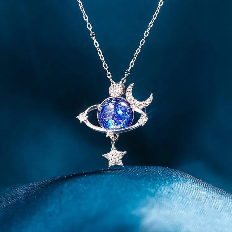 Zircon moon and star pendant necklace — additional view 3