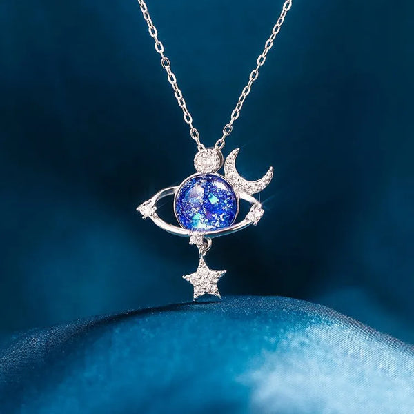 Zircon moon and star pendant necklace — additional view 3