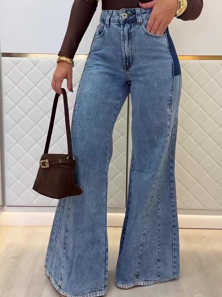 Light Blue High-Waist Flared Jeans, side product view
