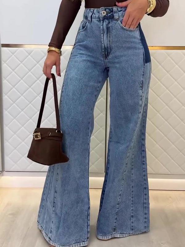 Light Blue High-Waist Flared Jeans, side product view
