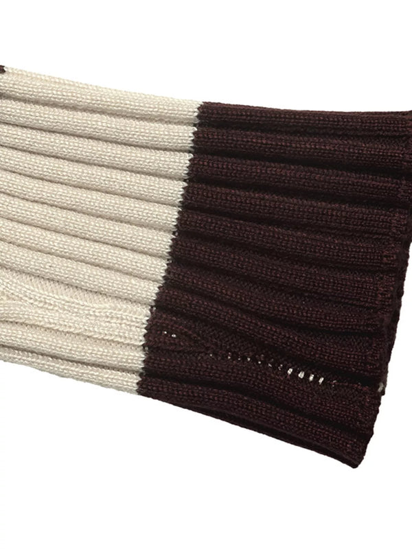 Striped Ribbed Knit Long Sleeve Sweater view 7
