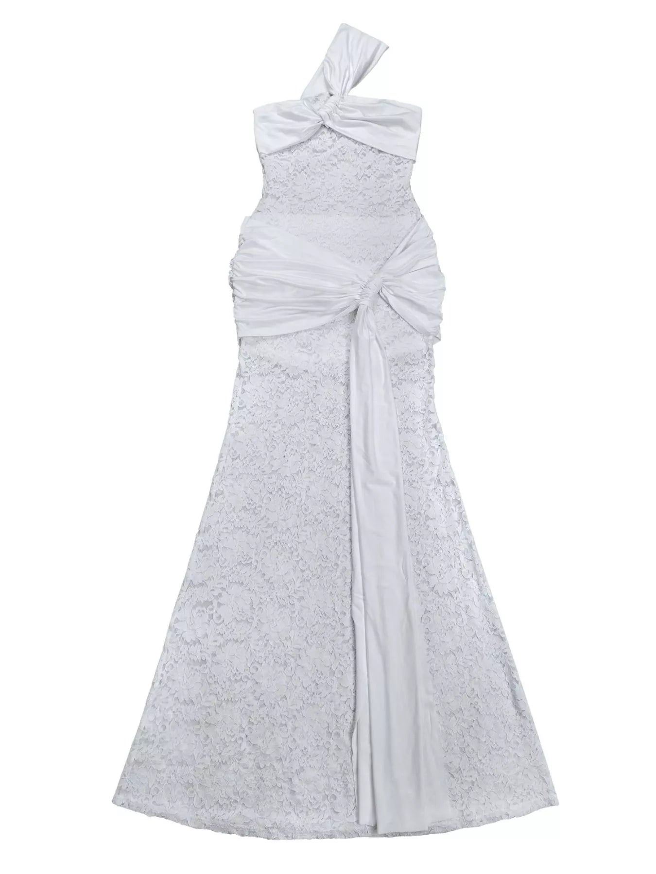 Lace One-Shoulder Maxi Dress view 5