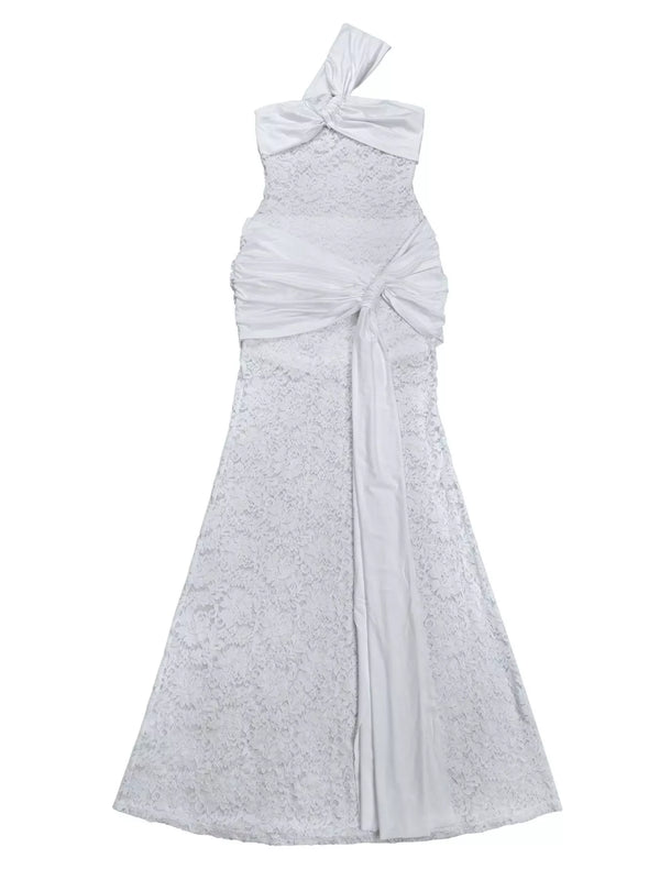 Lace One-Shoulder Maxi Dress view 5