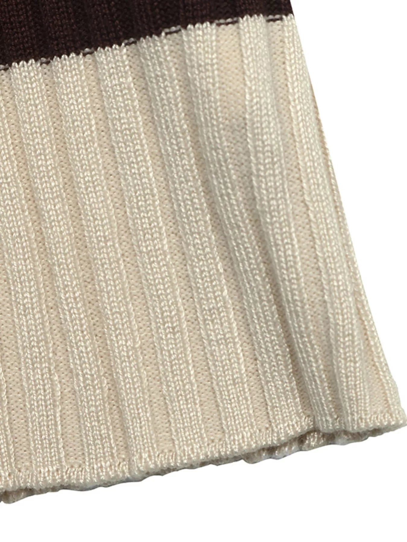 Striped Ribbed Knit Long Sleeve Sweater view 8