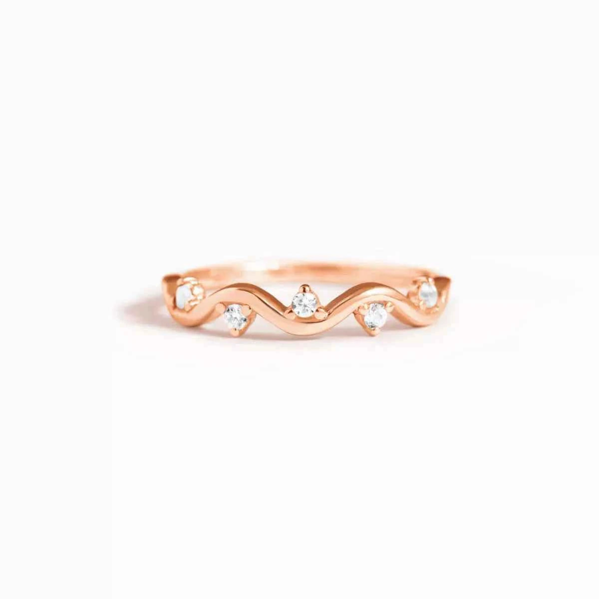 Zircon wave ring in silver-plated alloy — additional view 7