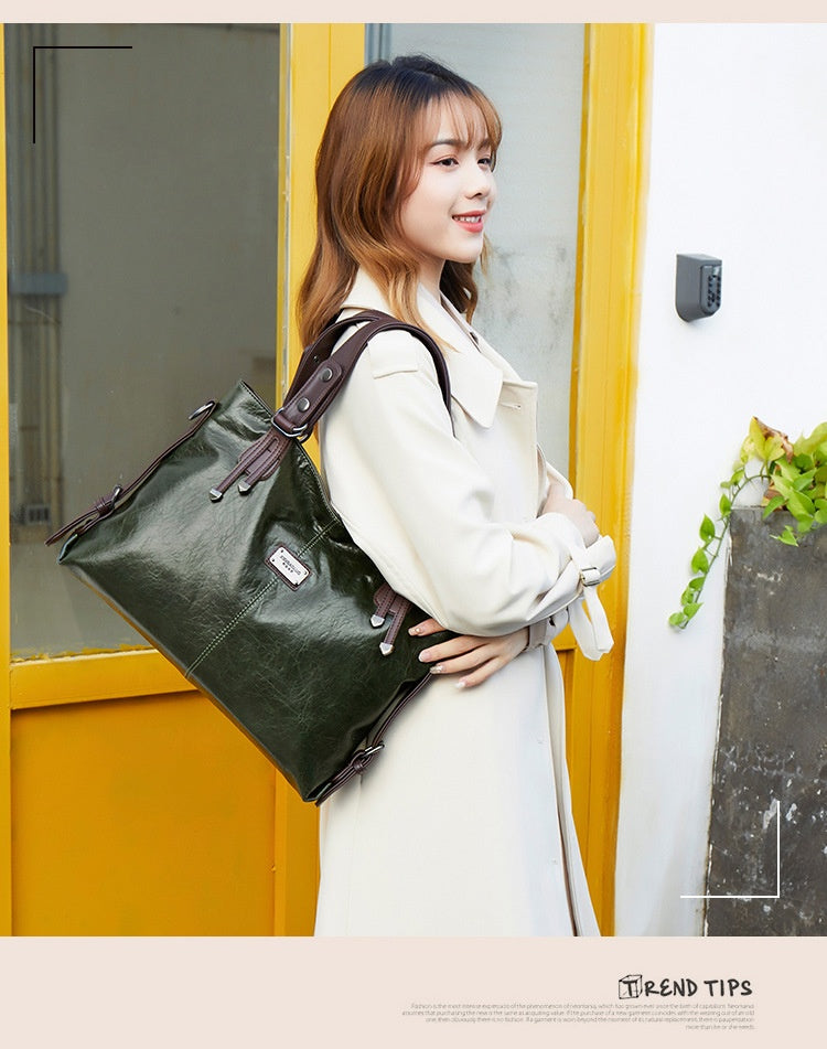 Retro Faux Leather Tote Bag for Women, product view 7