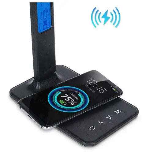 Wireless charging desk lamp with clock and RGB lighting — additional view 7