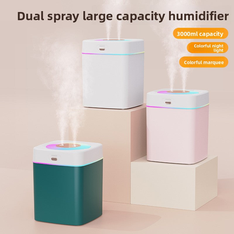 Desktop air humidifier with dual mist nozzles view 2