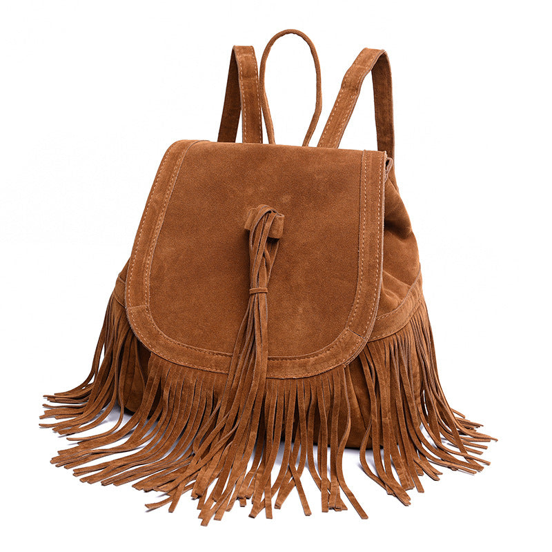 Product detail photo of Fringe Accent Backpack, black, everyday style