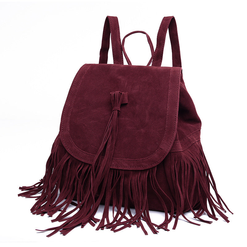 Product detail photo of Fringe Accent Backpack, black, everyday style
