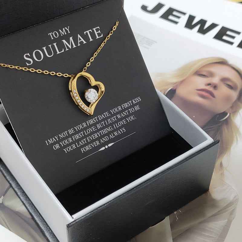 Heart shape zirconia necklace — additional view 9