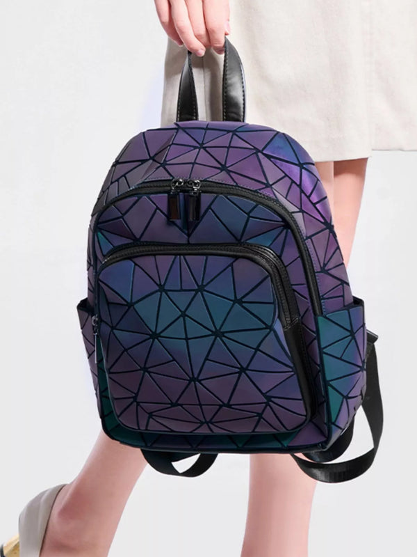 Medium Geometric PU Leather Backpack — product image 3