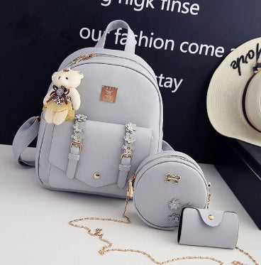 Product detail photo of Floral 3 Piece Backpack Set, black, everyday style, floral 3 piece backpack set