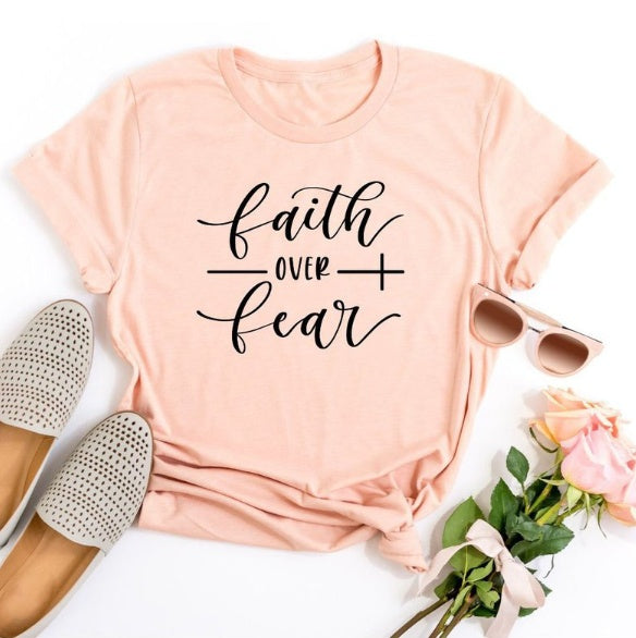 Faith Over Fear Christian T-Shirt for Women, product view 10