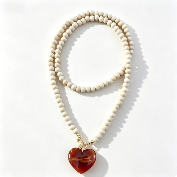 Product detail photo of Wooden Bead Pendant Necklace