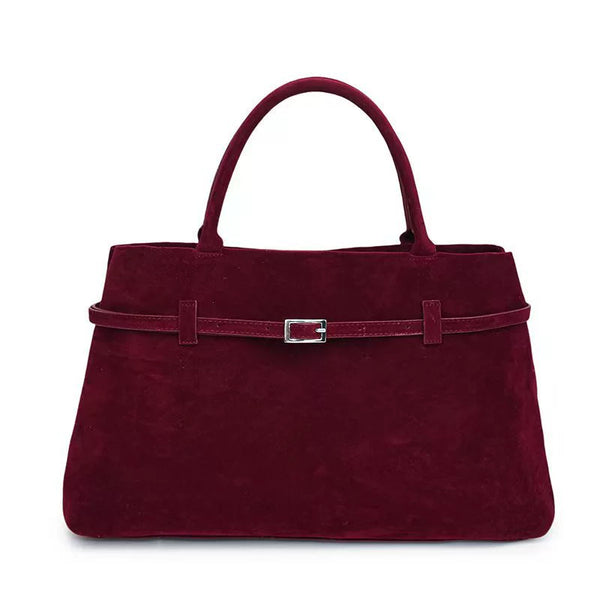 Faux Suede Tote Bag for Women – Large Capacity Shoulder Handbag, angled product view