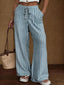 Striped lace-up wide-leg trousers product image