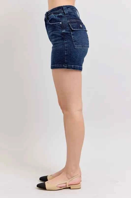 High-rise back flap pocket shorts — additional view 7