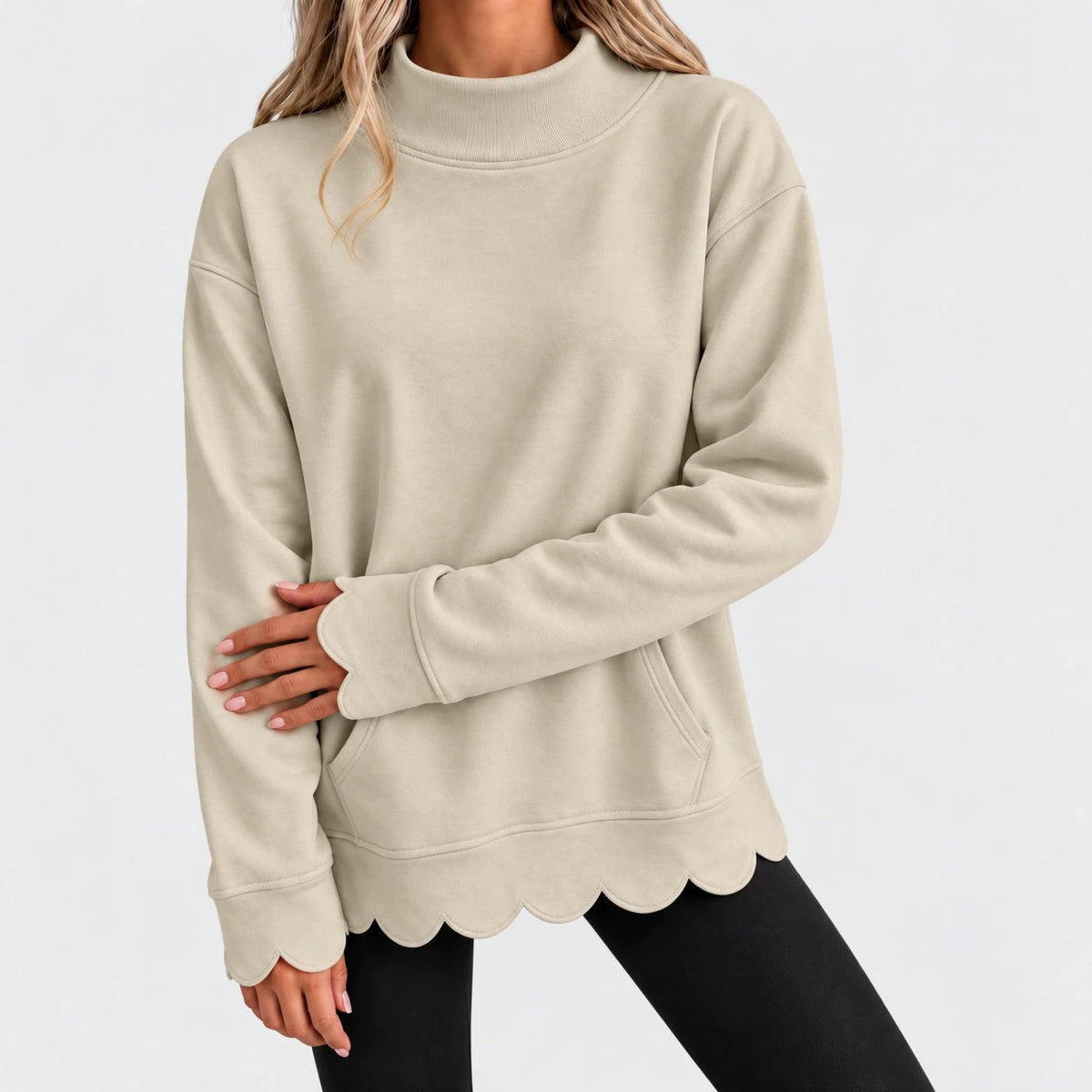 Mock neck pullover sweatshirt, image 10