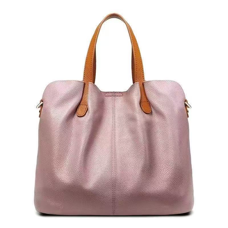 Tote bag lychee leather texture close-up