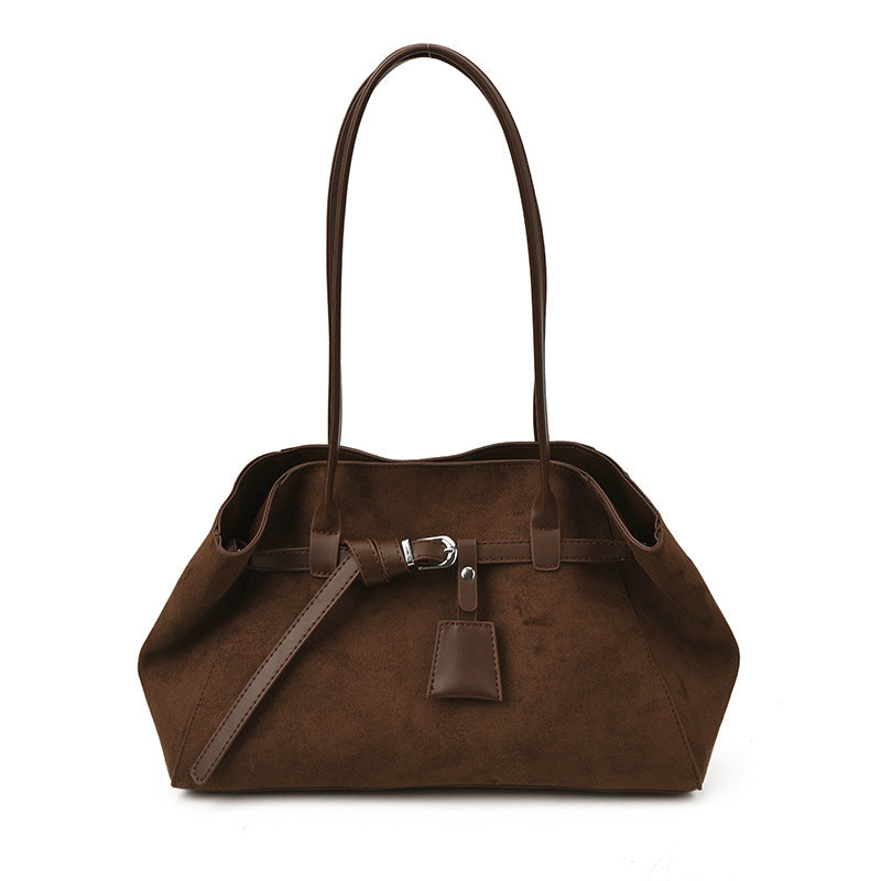Retro Frosted PU Tote Bag – Large Capacity Shoulder Bag for Women, product view 7