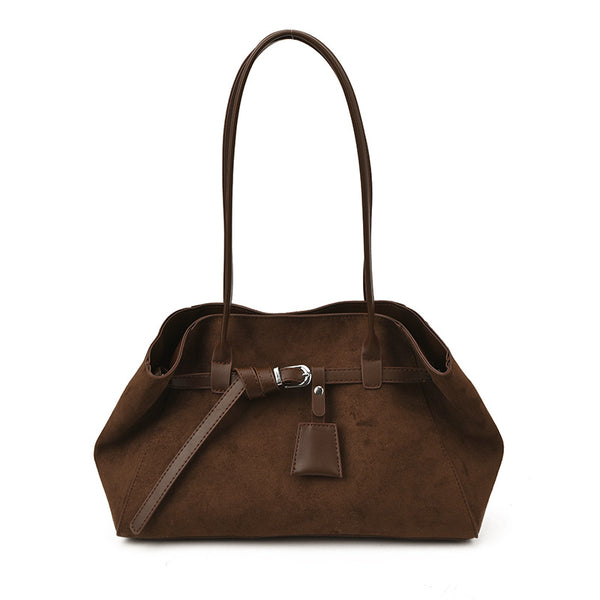 Retro Frosted PU Tote Bag – Large Capacity Shoulder Bag for Women, product view 7