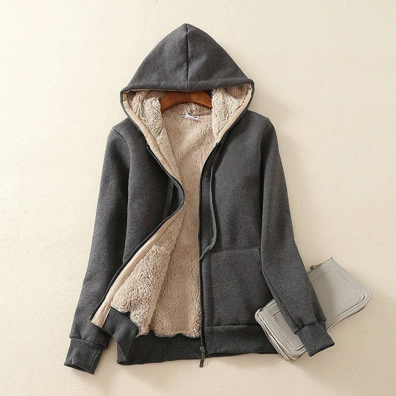 Women's Fleece Lined Thick Hooded Sweatshirt-Splashis, alternate view 1