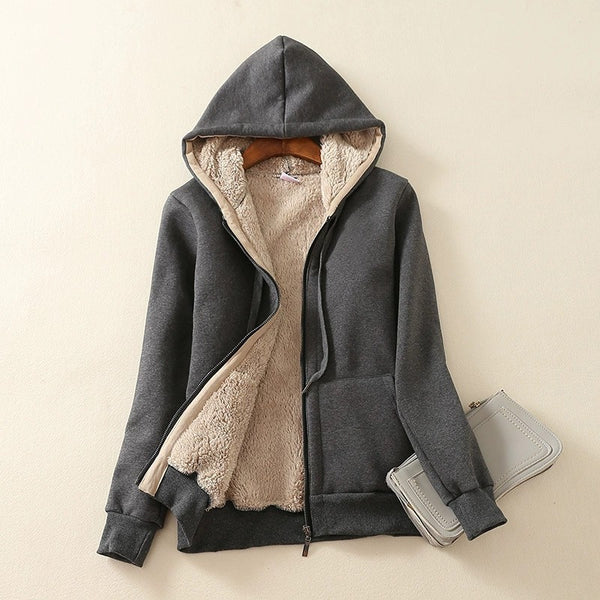Women's Fleece Lined Thick Hooded Sweatshirt-Splashis, alternate view 1