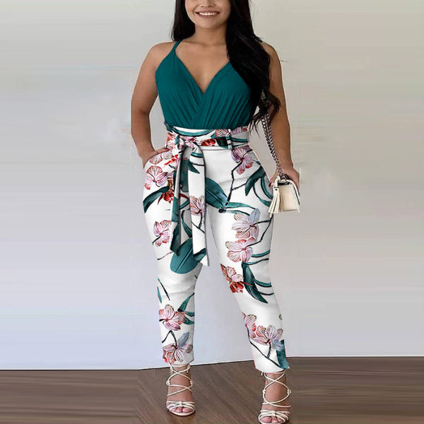 Women's Contrast Print Two-Piece Suit — main product image