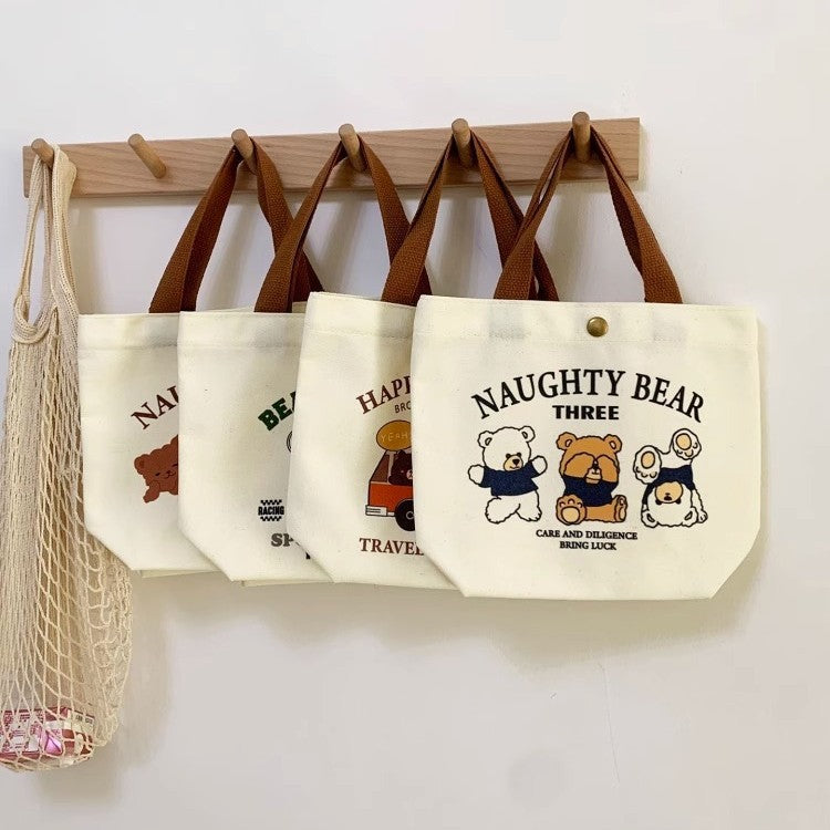 Canvas storage bag interior compartment detail