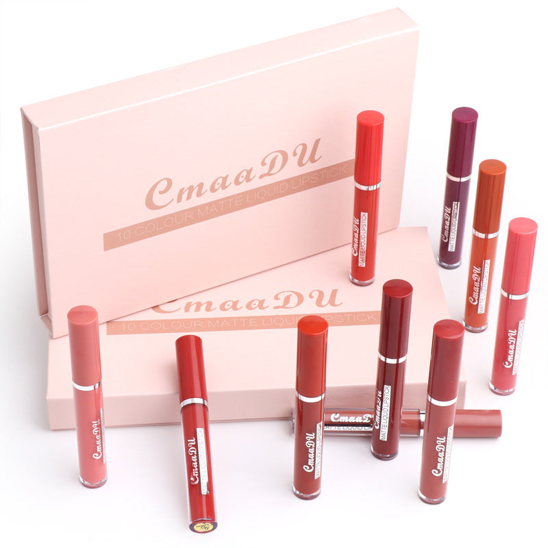 10-Piece Waterproof Matte Lipstick Set - Non-Stick Cup Formula Secondary image