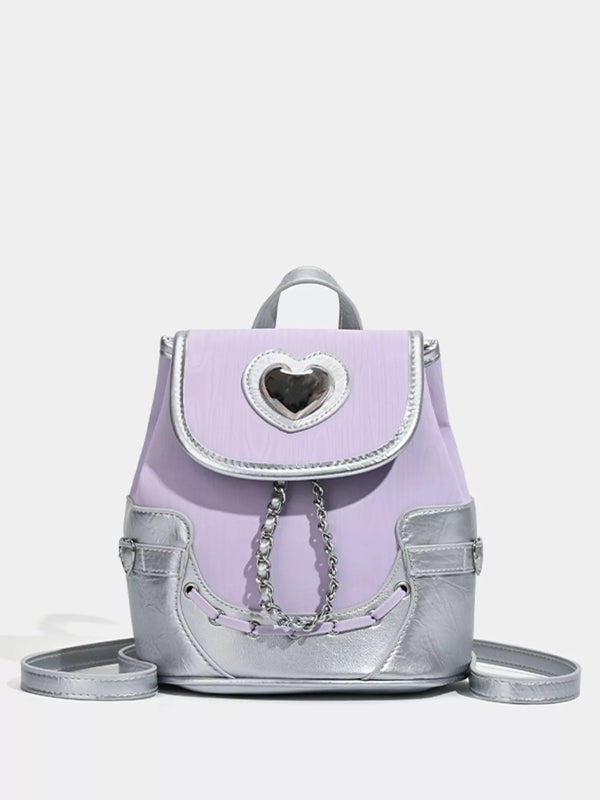 Mini Heart Flap PU Leather Backpack — product image 4