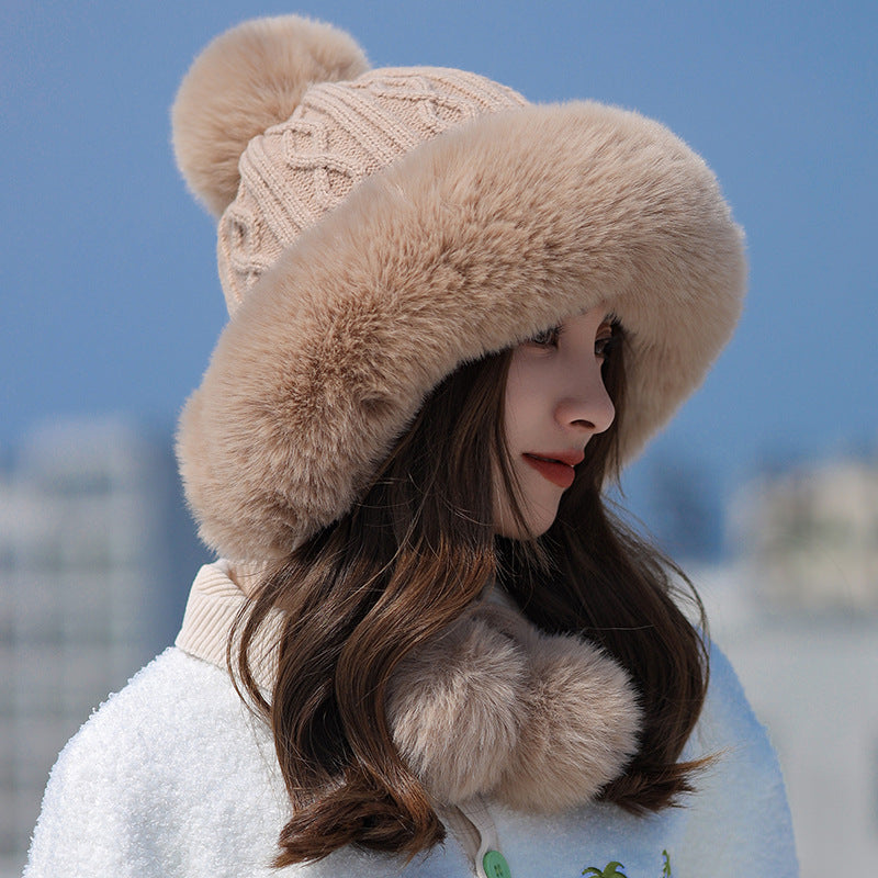 Women's Pom-Pom Lace-Up Winter Hat-Splashis, alternate view 1