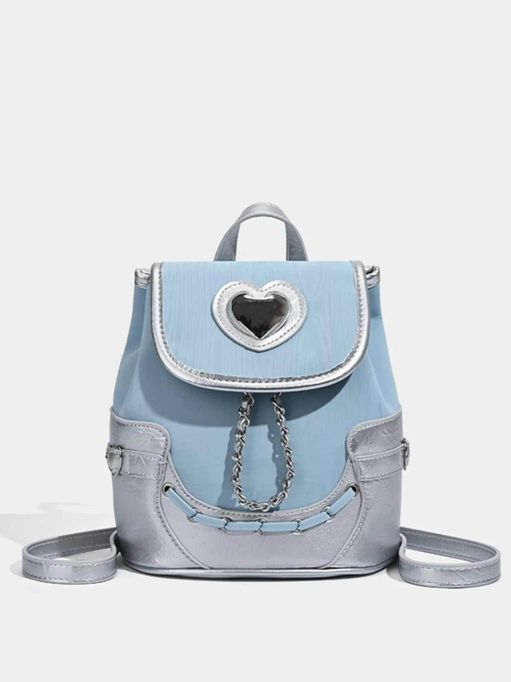 Mini Heart Flap PU Leather Backpack — main product image