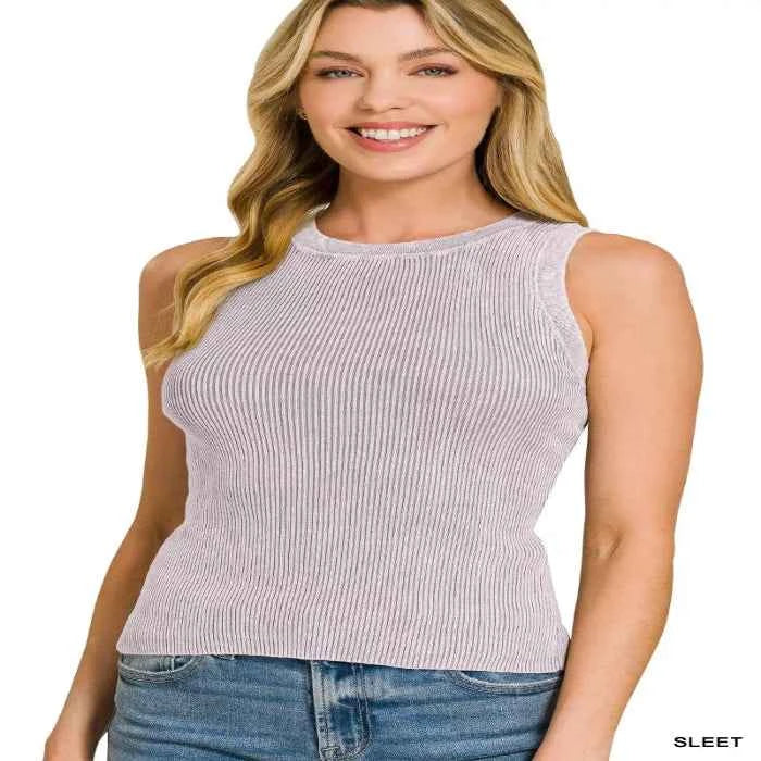 Ribbed sweater tank top — primary view
