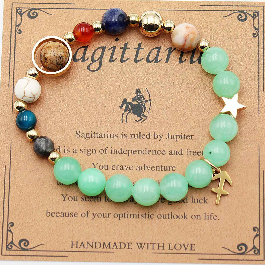 Magic of Eight Planets Jewelry Bracelet-Fashion-Splashis-Color:Sagittarius Green Dongling-Splashis