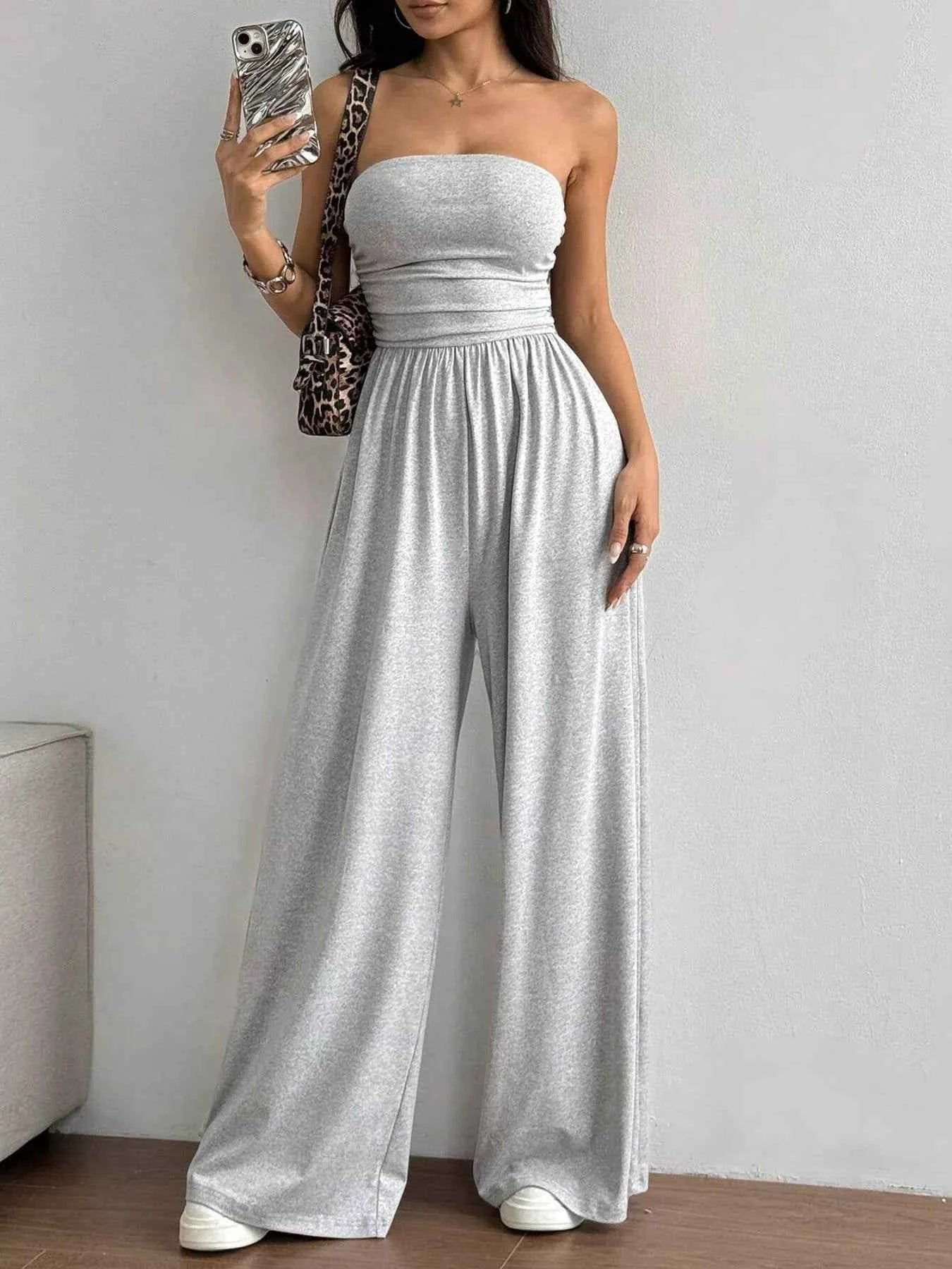 Strapless wide leg jumpsuit — additional view 4