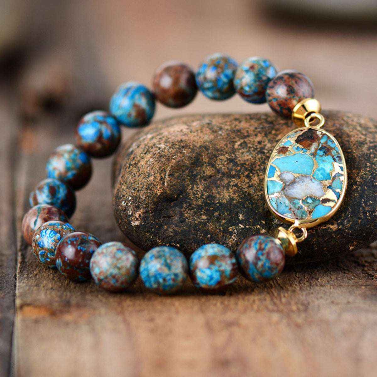 Natural stone beaded bracelet — additional view 3