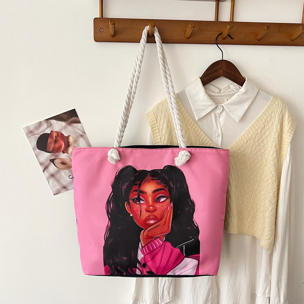 Printed Canvas Tote Bag