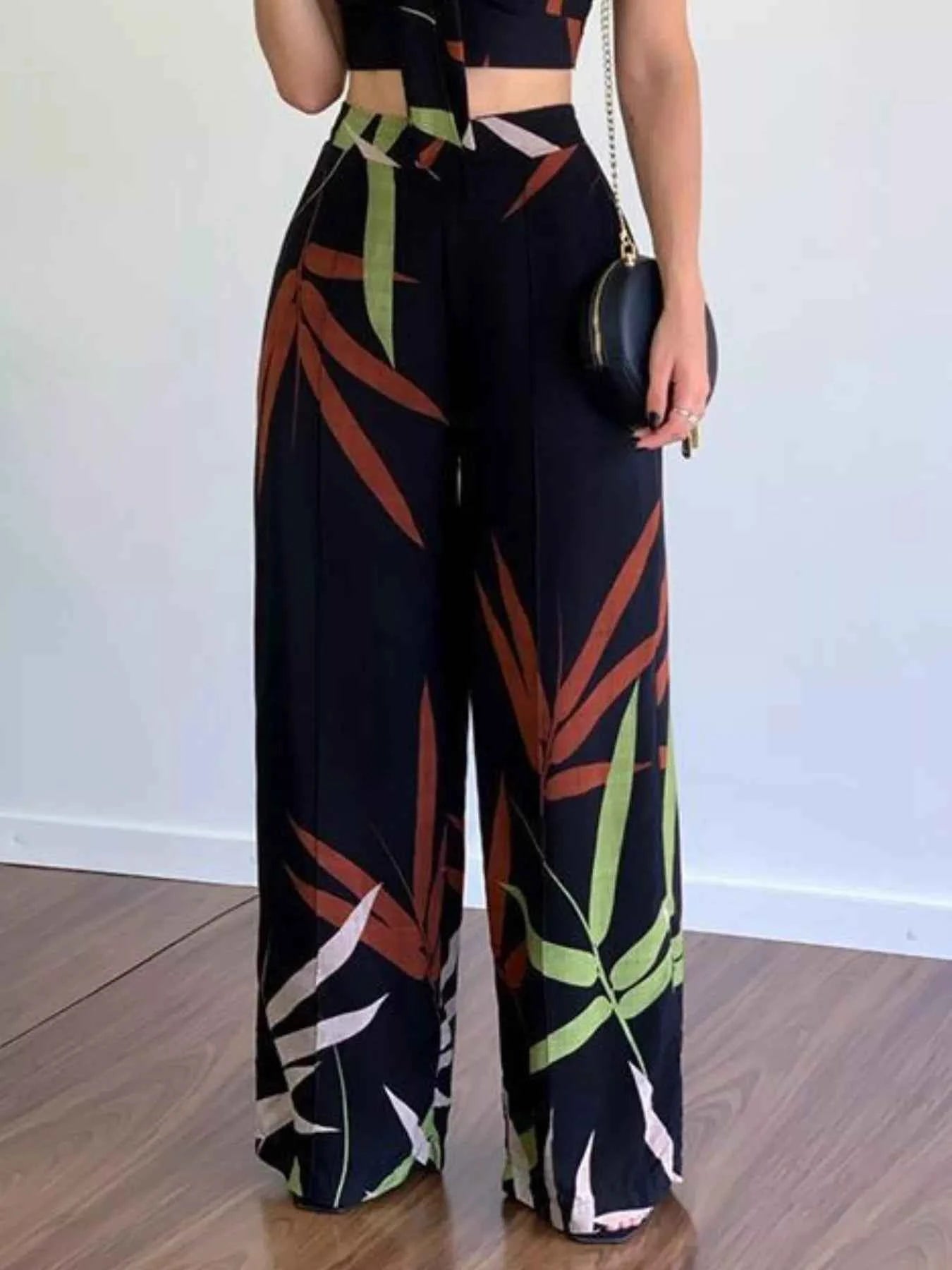 Tropical print spaghetti strap set — additional view 3
