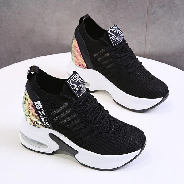 Black mesh dad sneakers